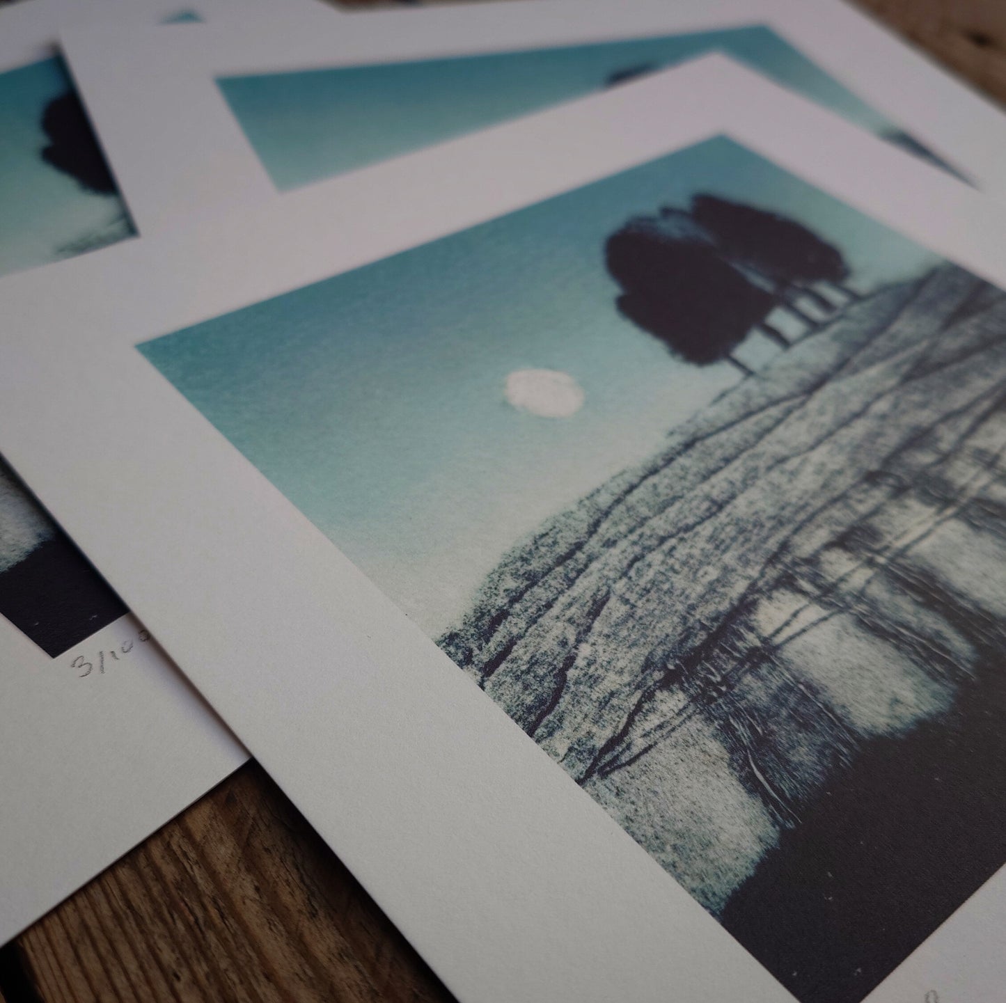 Moon over Fields - 15x15cm Giclee art print