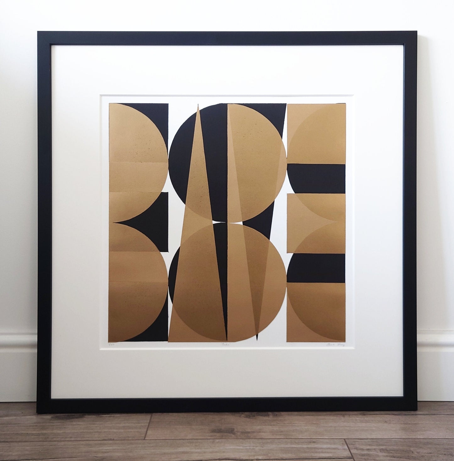 Babe (large format, Gold and Black) Hand printed Linocut Print - Original Art - Wall Art, Home decor, Contemporary Art